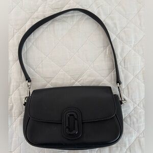 Marc Jacobs Black Leather Shoulder Bag with short and long strap